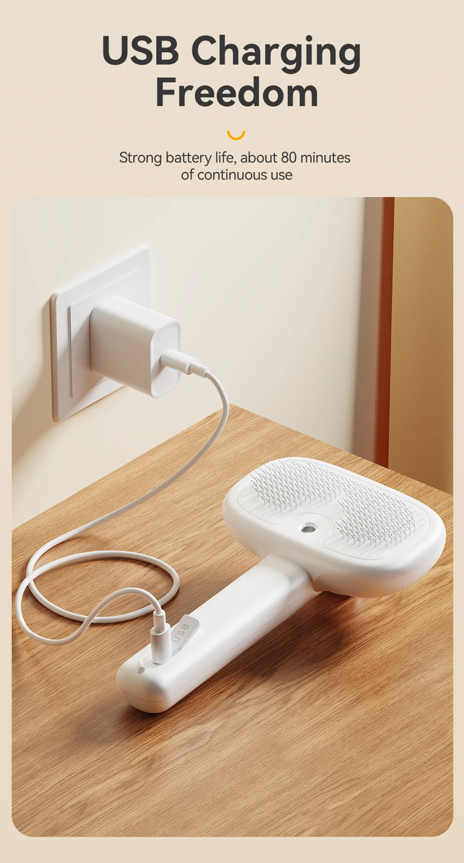 SteamGroom 2-in-1 Pet Steam Brush