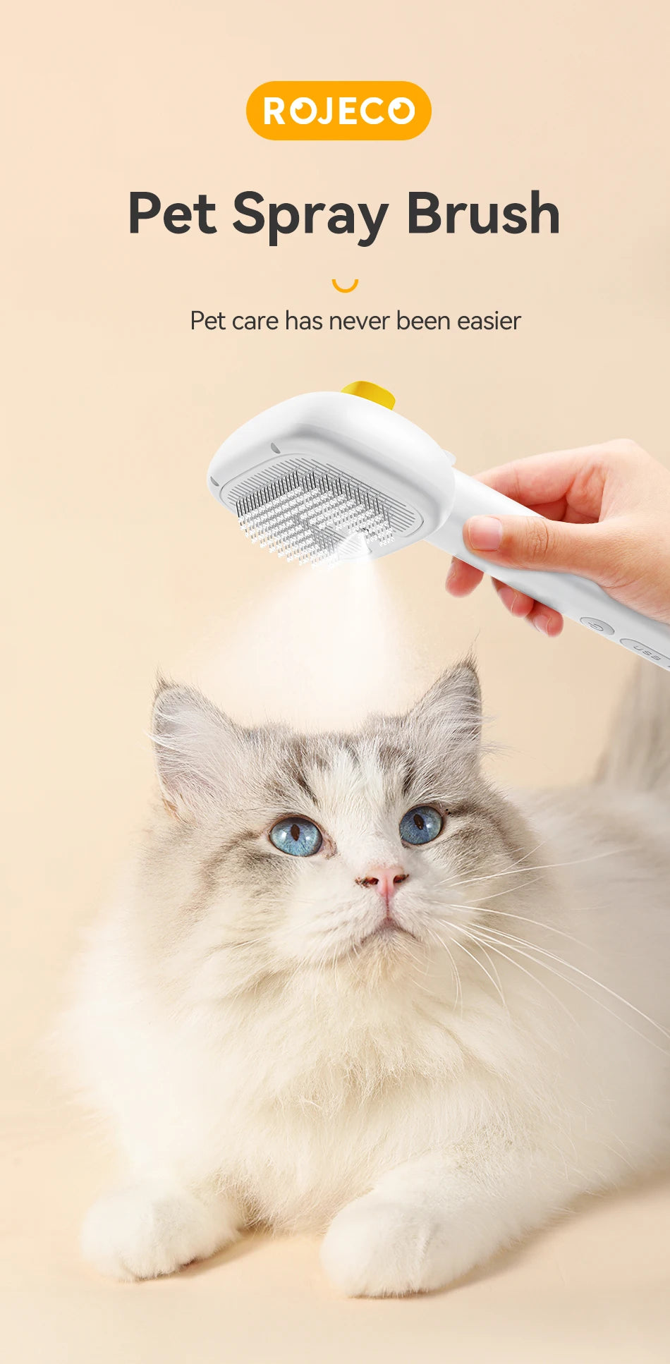 SteamGroom 2-in-1 Pet Steam Brush