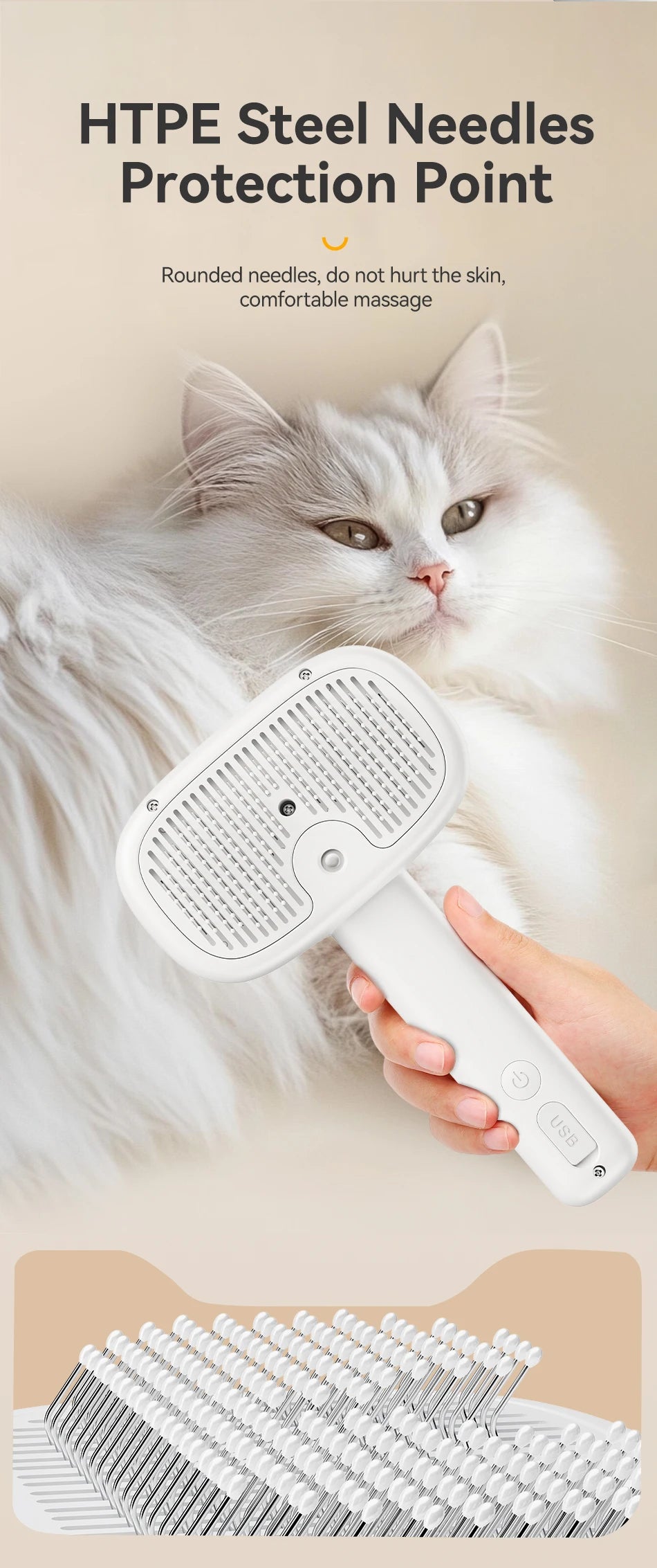 SteamGroom 2-in-1 Pet Steam Brush